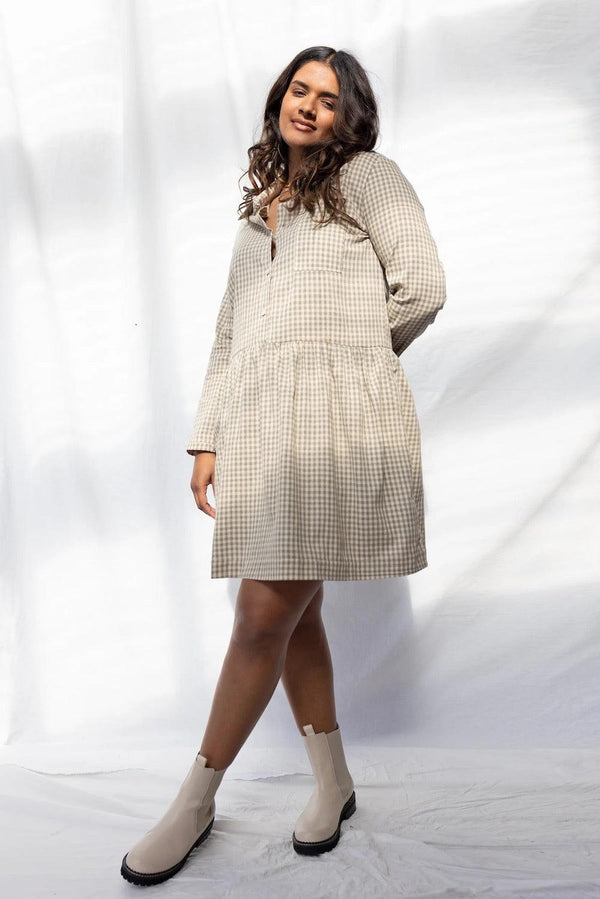 ReCreate Clothing | Evergreen Dress | Grey Gingham | The Colab | Shop Womens | New Zealand