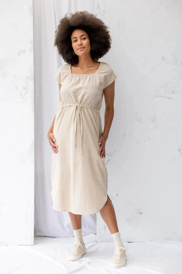 ReCreate Clothing | Remmy Dress | Cream Stripe | The Colab | Shop Womens | New Zealand
