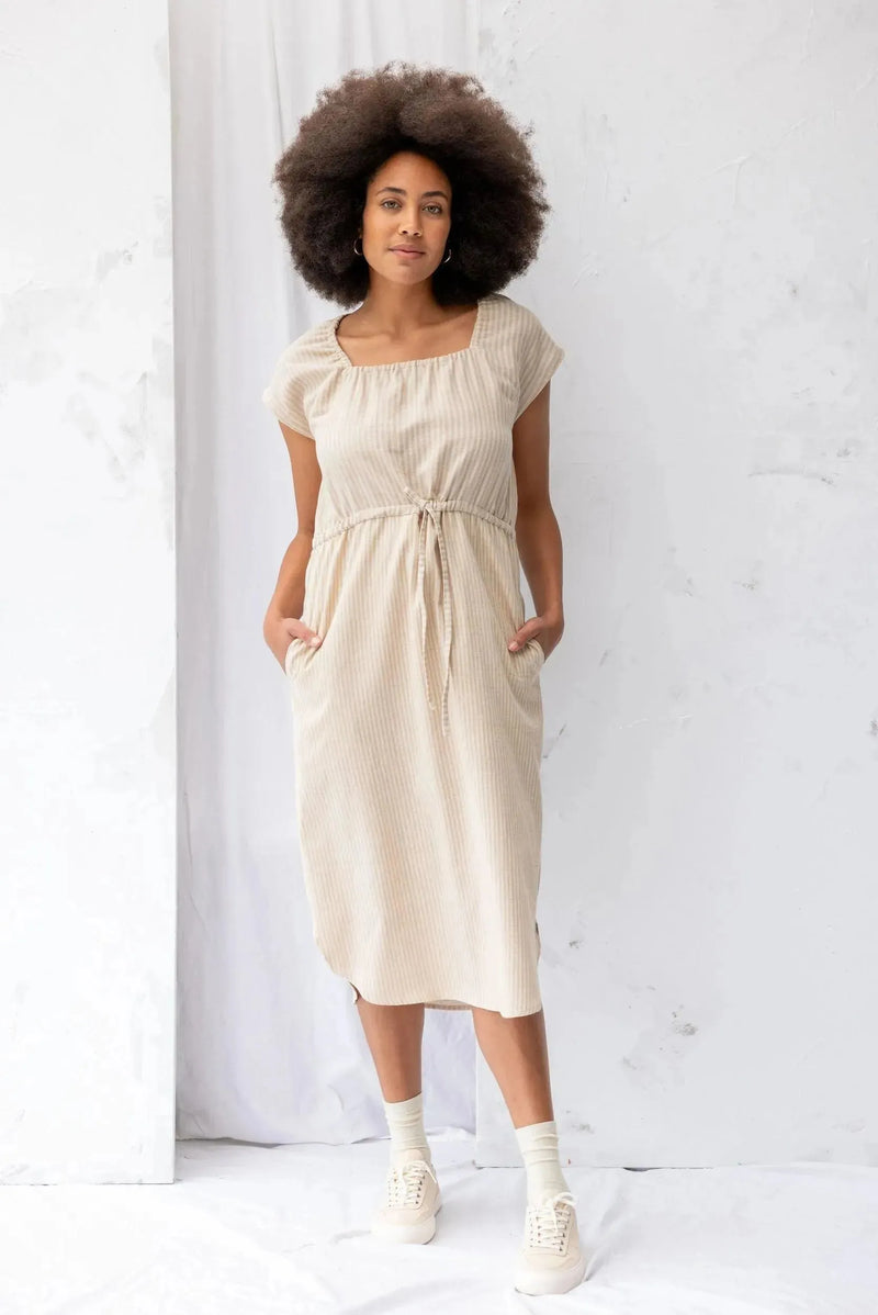 ReCreate Clothing | Remmy Dress | Cream Stripe | The Colab | Shop Womens | New Zealand