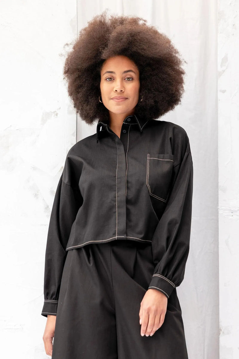 ReCreate Clothing | Boxy Shirt | Black | The Colab | Shop Womens | New Zealand