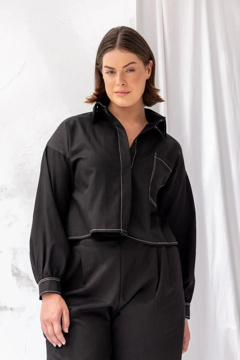 ReCreate Clothing | Boxy Shirt | Black | The Colab | Shop Womens | New Zealand