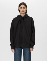 Grid Flocking Logo Hoodie | Black