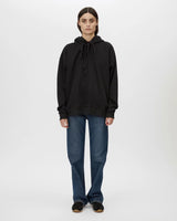 Grid Flocking Logo Hoodie | Black