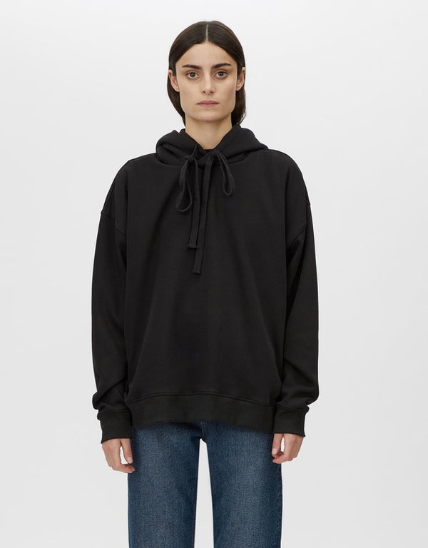 Grid Flocking Logo Hoodie | Black