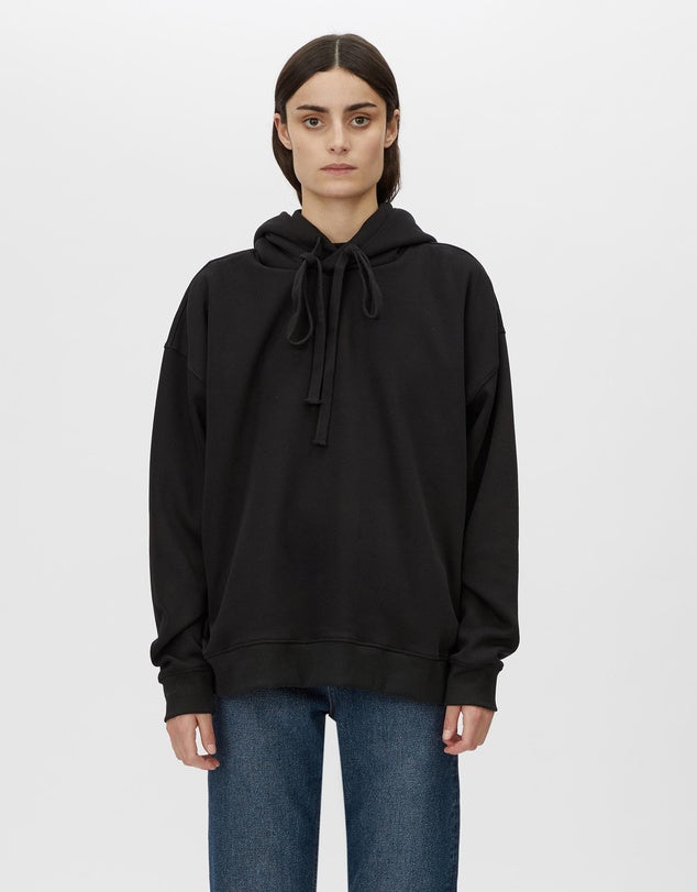 Grid Flocking Logo Hoodie | Black