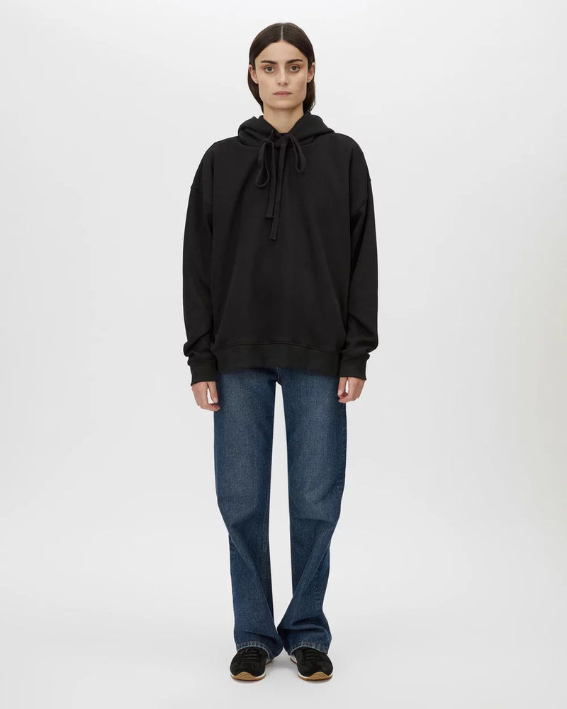 Grid Flocking Logo Hoodie | Black