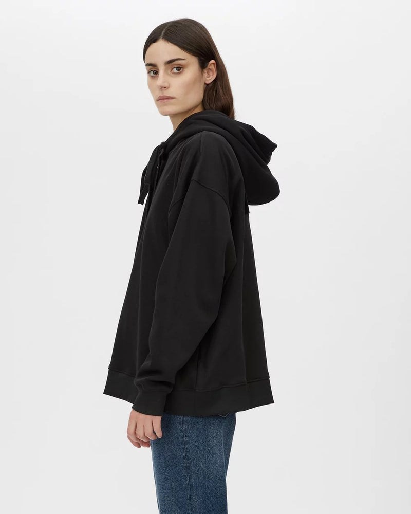Grid Flocking Logo Hoodie | Black