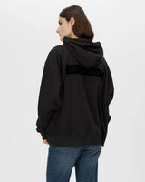 Grid Flocking Logo Hoodie | Black