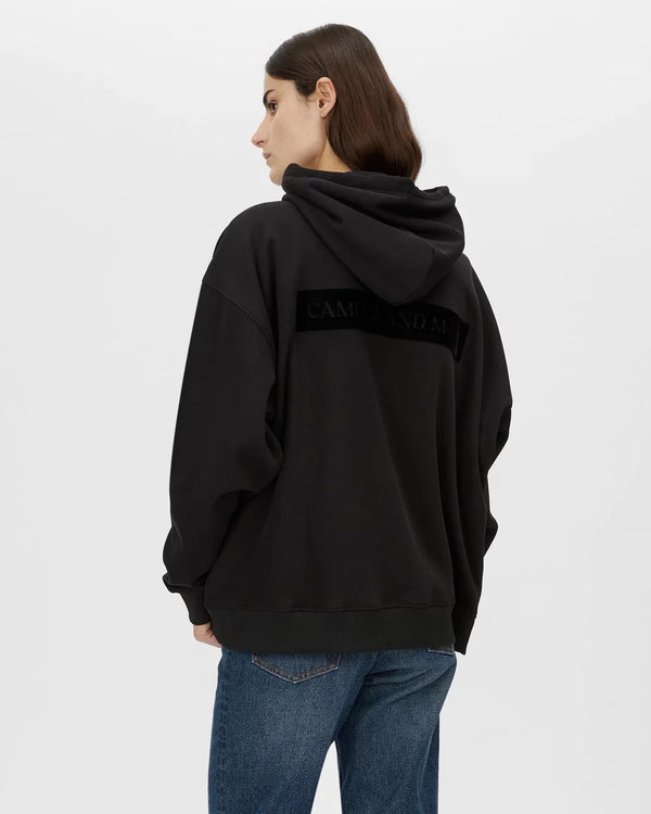 Grid Flocking Logo Hoodie | Black