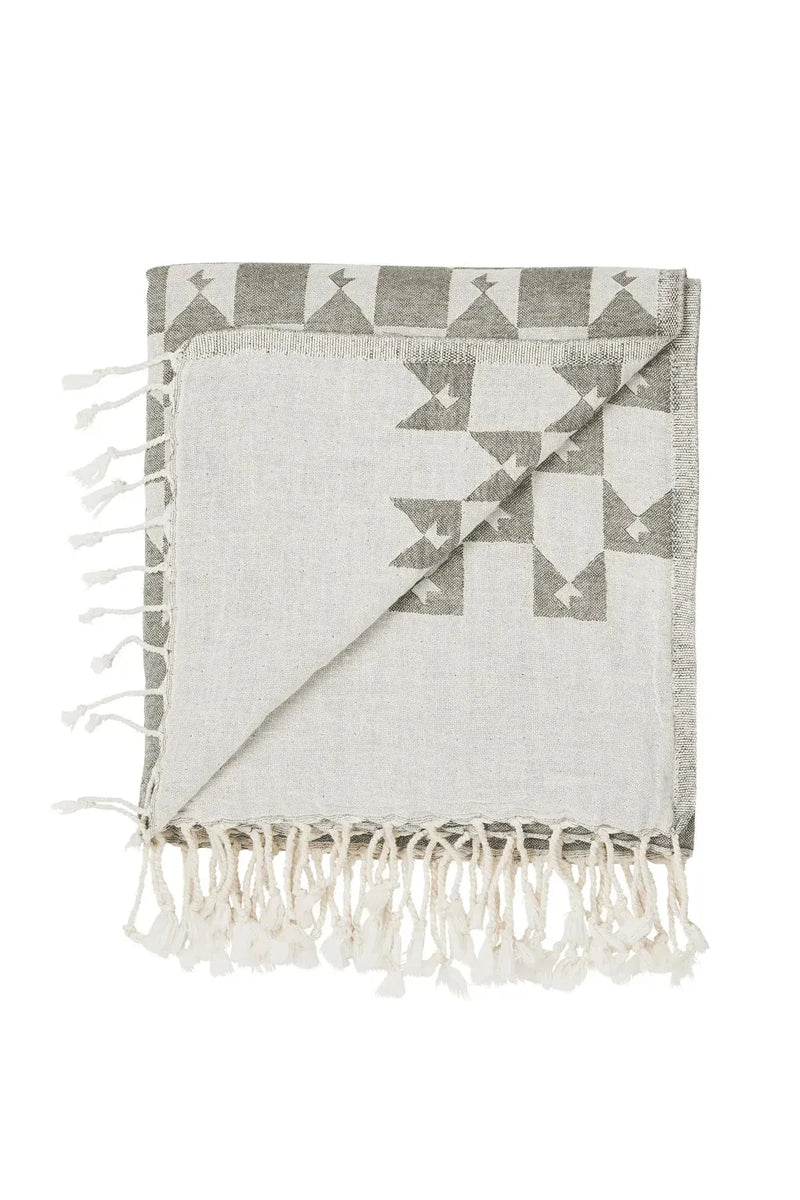 Karen Walker | Monogram Turkish Towel | Deep Olive | The Colab | Shop Womens | New Zealand