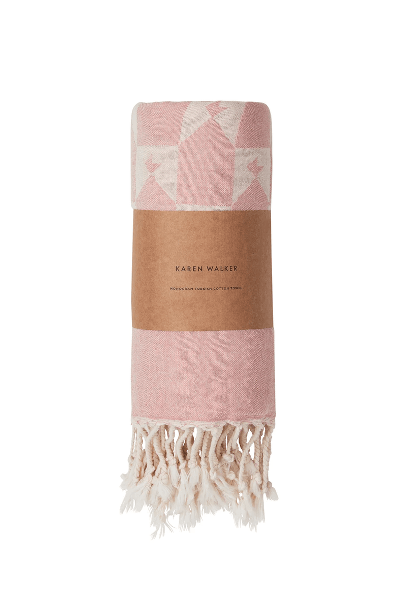 Karen Walker | Monogram Turkish Towel | Pink | The Colab | Shop Womens | New Zealand