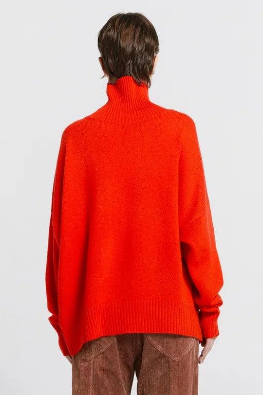 Karen Walker | Carmen Cashmere Oversized Sweater | Flame | The Colab | Shop Womens | New Zealand