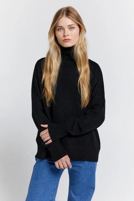 Karen Walker | Carmen Cashmere Oversized Sweater | Black | The Colab | Shop Womens | New Zealand