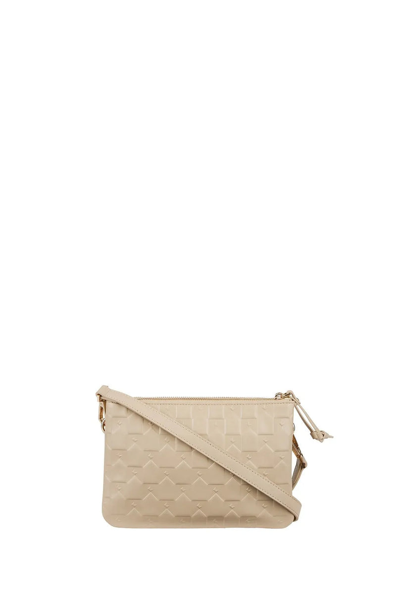 Monogram Double Zip Pouch | Macadamia
