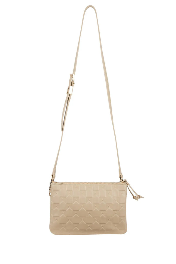 Monogram Double Zip Pouch | Macadamia