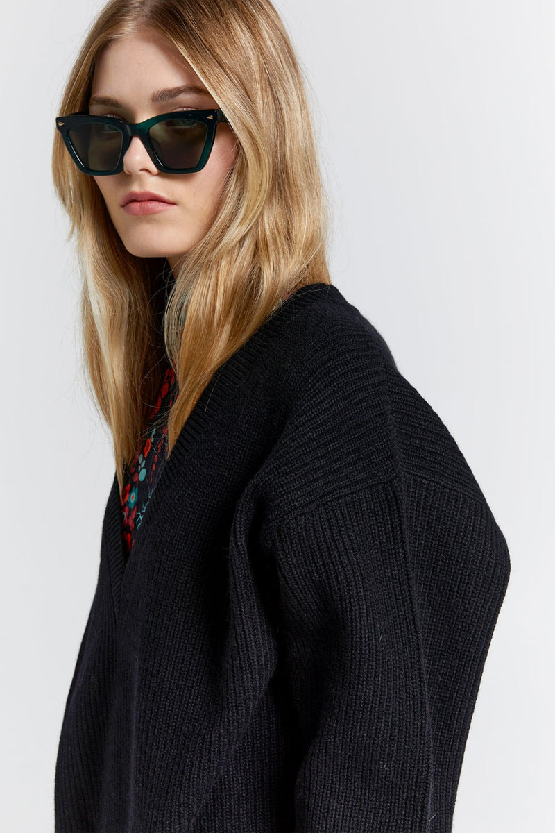 Naomi Oversized Cashmere Sweater | Black