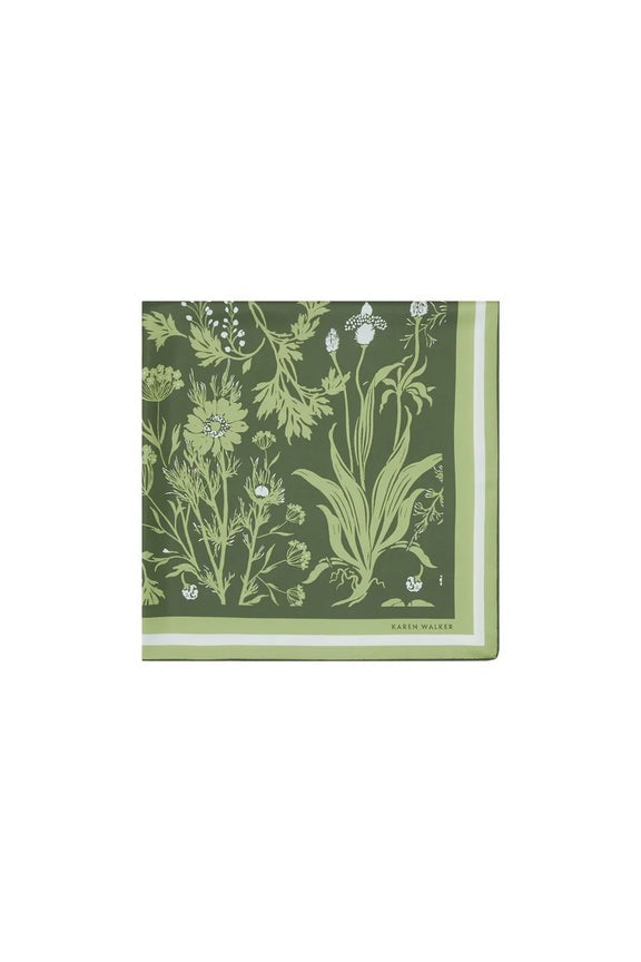Wildflowers Classic Silk Scarf | Green Multi