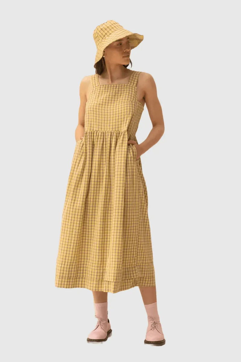 ReCreate Clothing | Ash Dress | Daisy Check | The Colab | Shop Womens | New Zealand
