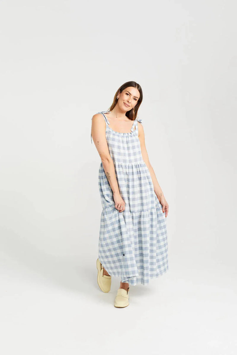 Tie Up Ziggy Dress | Marine Check