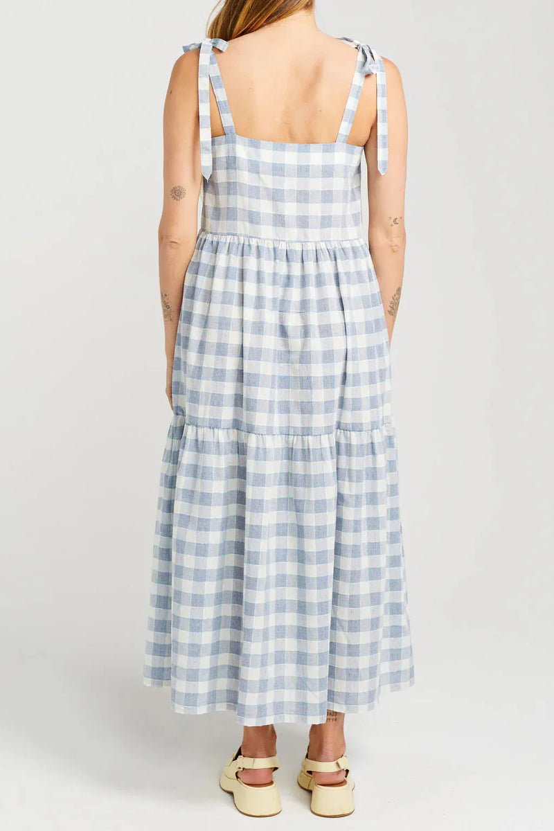 Tie Up Ziggy Dress | Marine Check