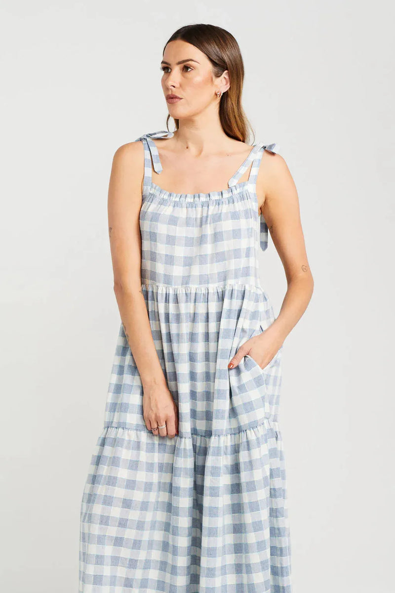 Tie Up Ziggy Dress | Marine Check