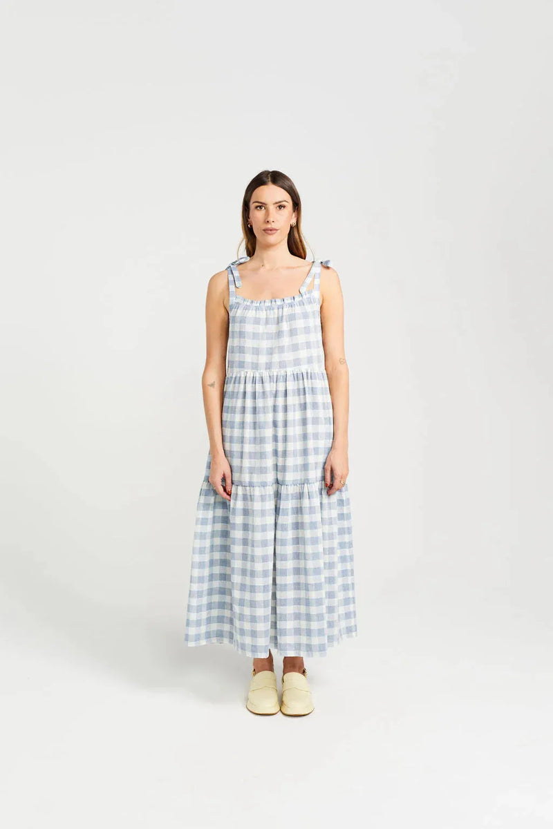 Tie Up Ziggy Dress | Marine Check