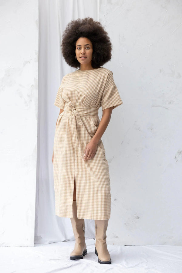 ReCreate Clothing | Array Dress | Brown Gingham | The Colab | Shop Womens | New Zealand