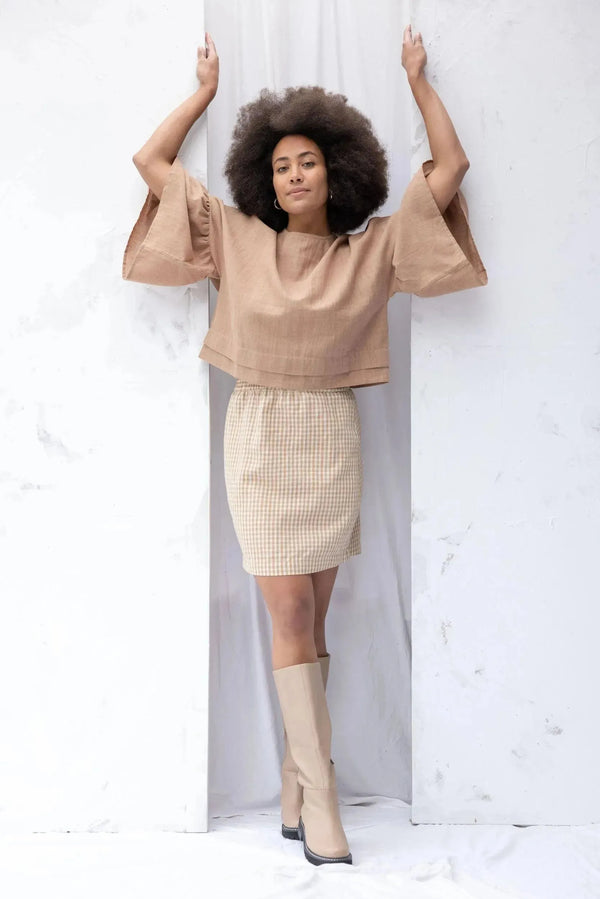 ReCreate Clothing | Ensemble Skirt | Brown Gingham | The Colab | Shop Womens | New Zealand