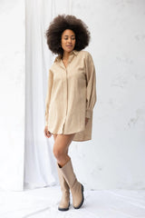 ReCreate Clothing | Found Shirt Dress | Brown Gingham | The Colab | Shop Womens | New Zealand