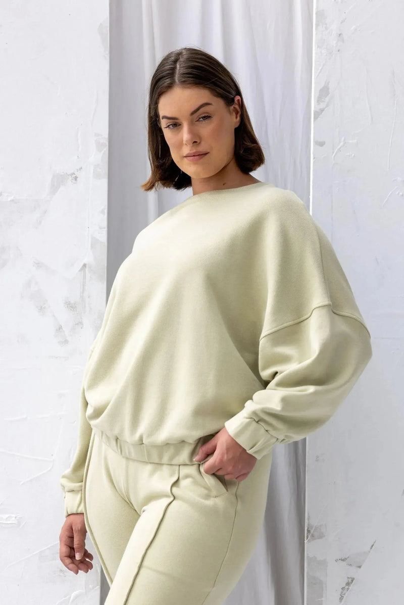 ReCreate Clothing | Signal Sweatshirt | Green Tea | The Colab | Shop Womens | New Zealand