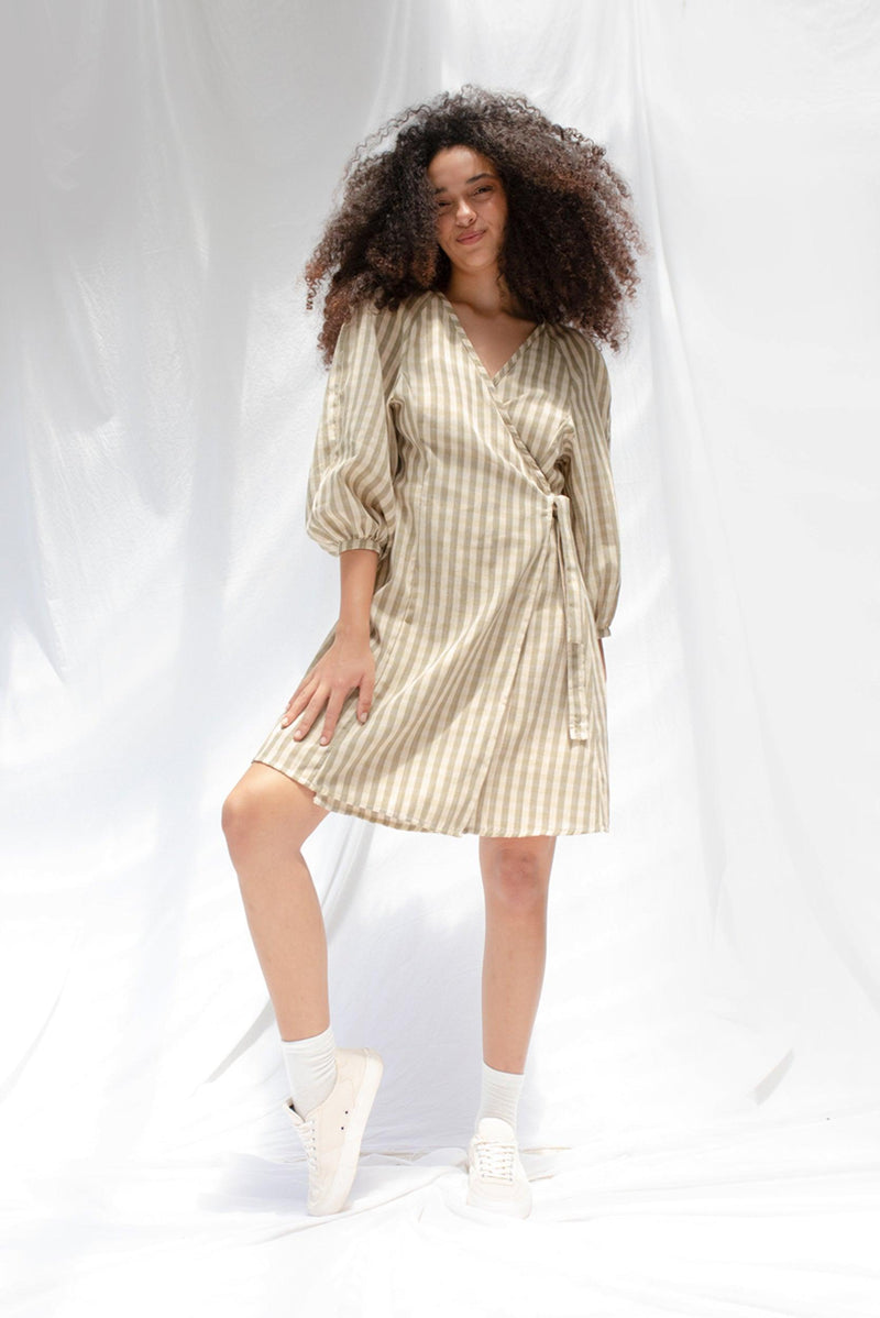 ReCreate Clothing | Neve Dress | Olive Gingham | The Colab | Shop Womens | New Zealand