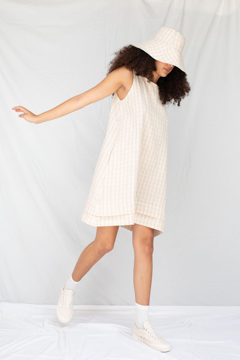 ReCreate Clothing | Contour Dress | Natural Gingham | The Colab | Shop Womens | New Zealand