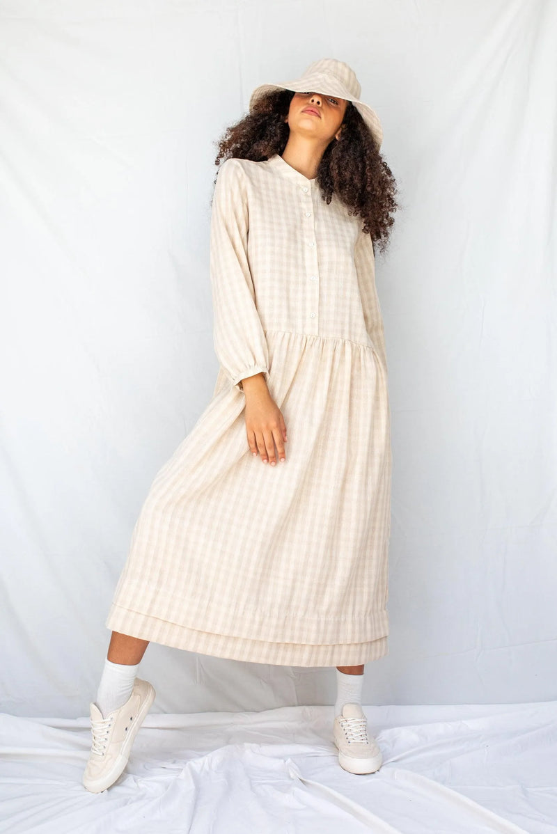 ReCreate Clothing | Otis Dress | Natural Gingham | The Colab | Shop Womens | New Zealand