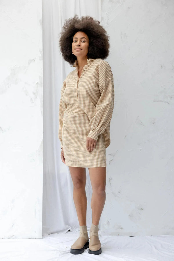ReCreate Clothing | Ensemble Skirt | Brown Gingham | The Colab | Shop Womens | New Zealand