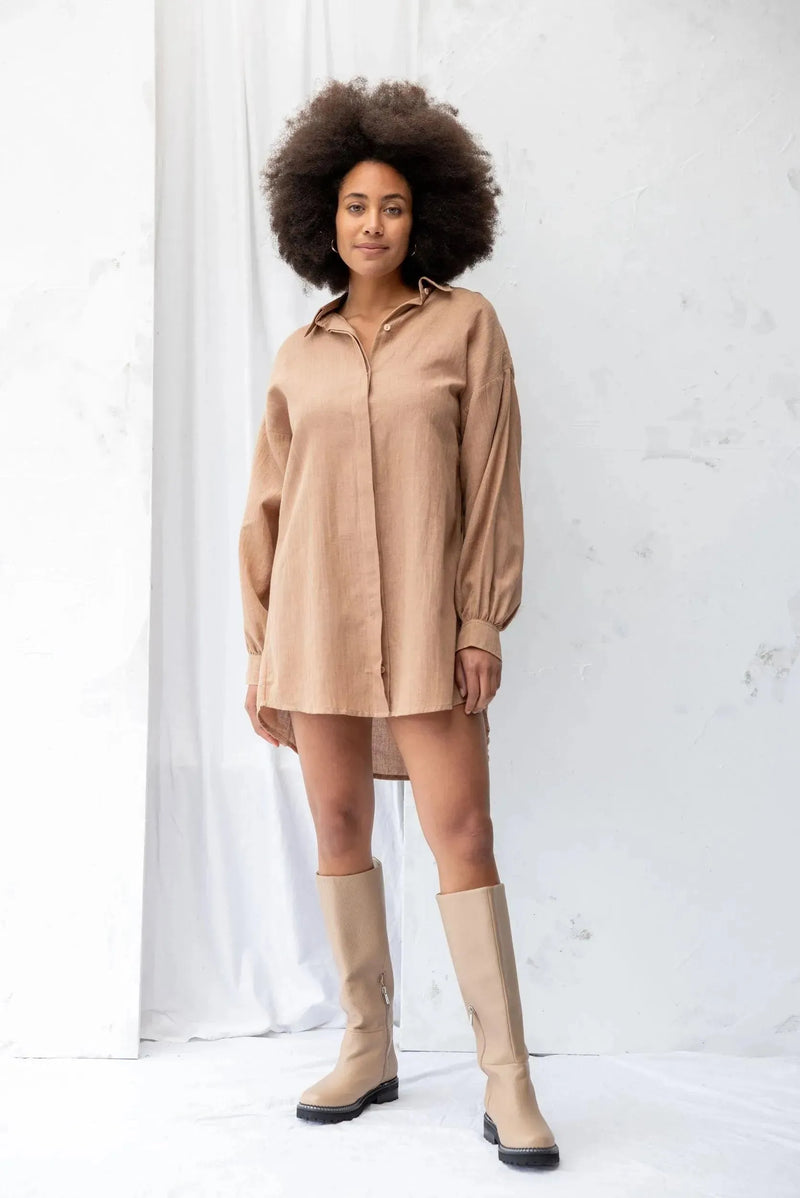 ReCreate Clothing | Found Shirt Dress | Earth | The Colab | Shop Womens | New Zealand