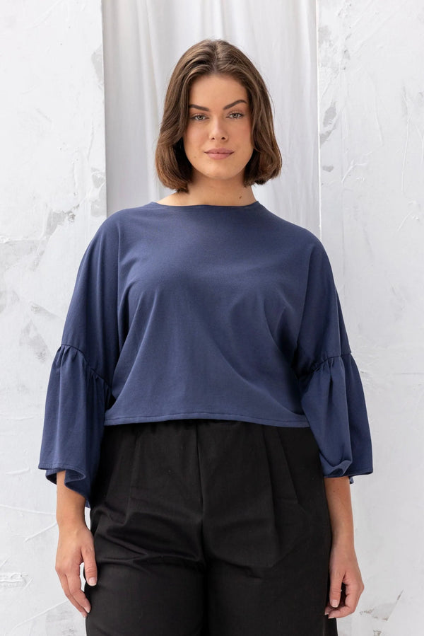 ReCreate Clothing | Friday Top | Soft Navy | The Colab | Shop Womens | New Zealand