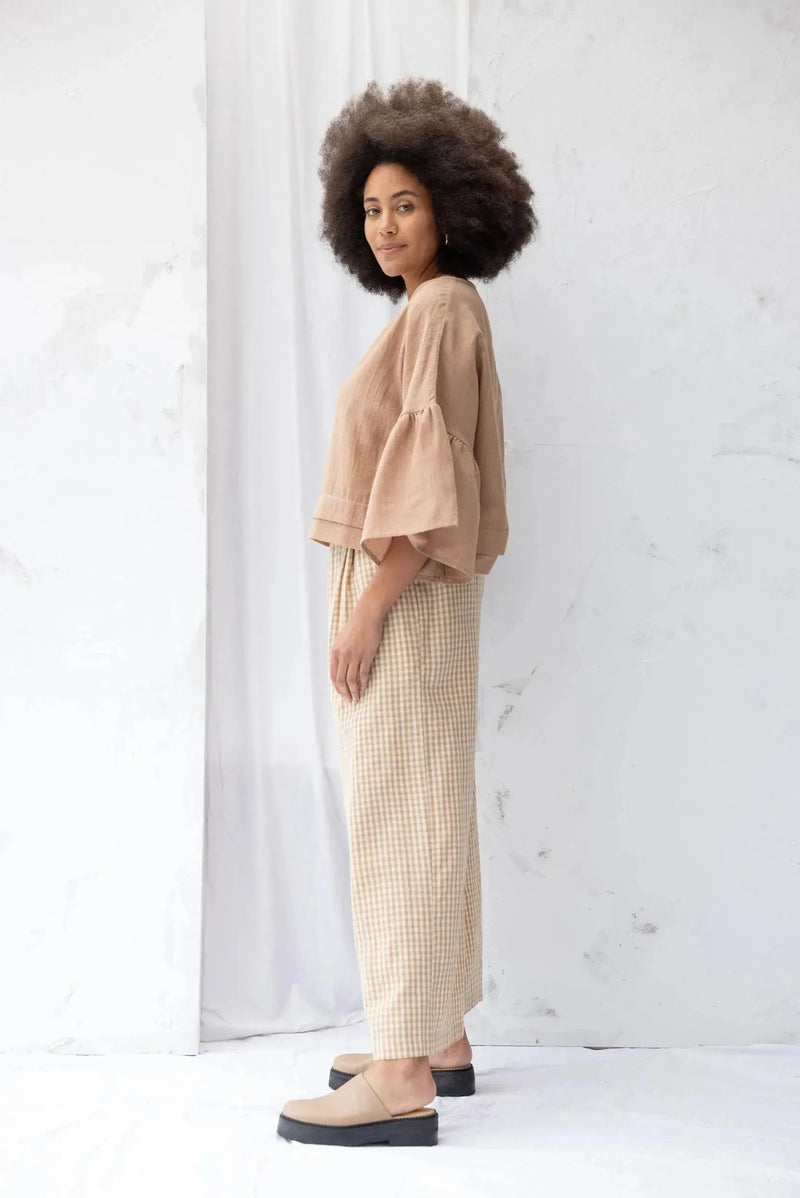ReCreate Clothing | Harry Pant | Brown Gingham | The Colab | Shop Womens | New Zealand