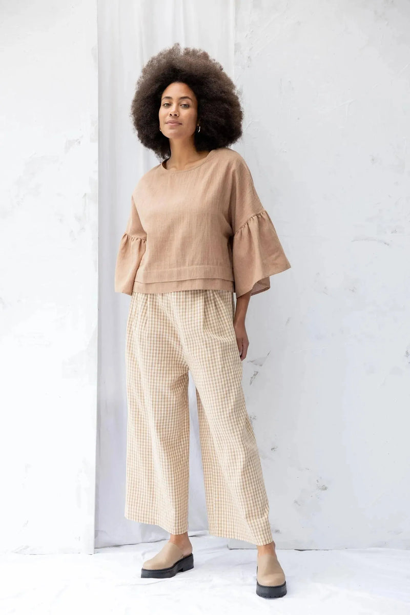 ReCreate Clothing | Harry Pant | Brown Gingham | The Colab | Shop Womens | New Zealand