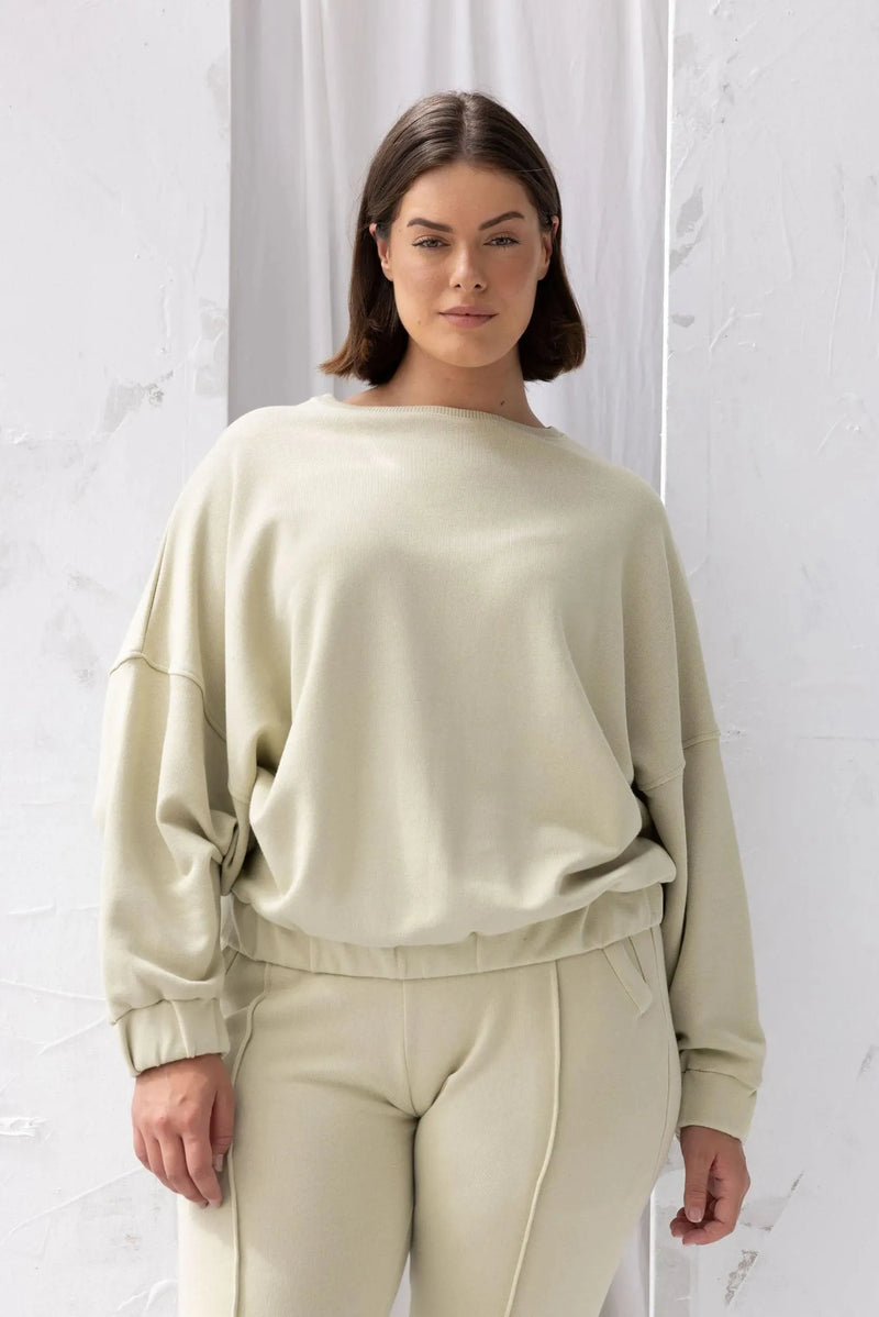 ReCreate Clothing | Signal Sweatshirt | Green Tea | The Colab | Shop Womens | New Zealand