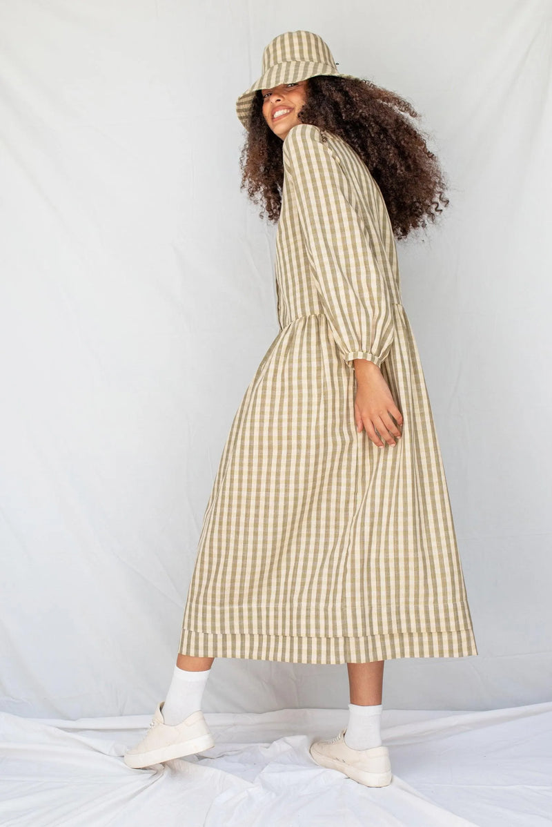 ReCreate Clothing | Otis Dress | Olive Gingham | The Colab | Shop Womens | New Zealand