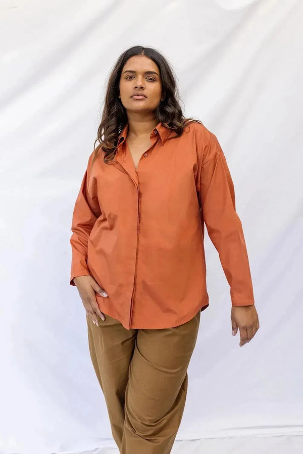 ReCreate Clothing | Florian Shirt | Burnt Sienna | The Colab | Shop Womens | New Zealand