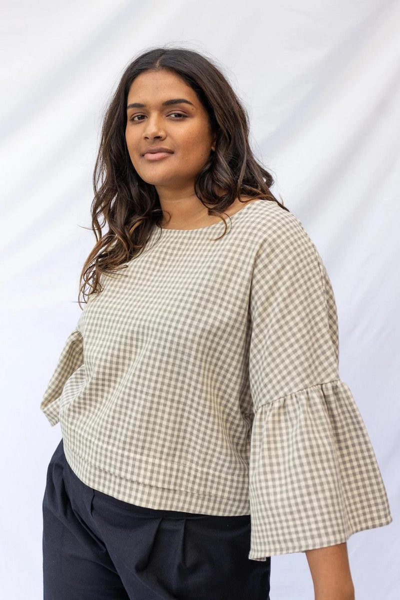 ReCreate Clothing | Sunday Top | Grey Gingham | The Colab | Shop Womens | New Zealand